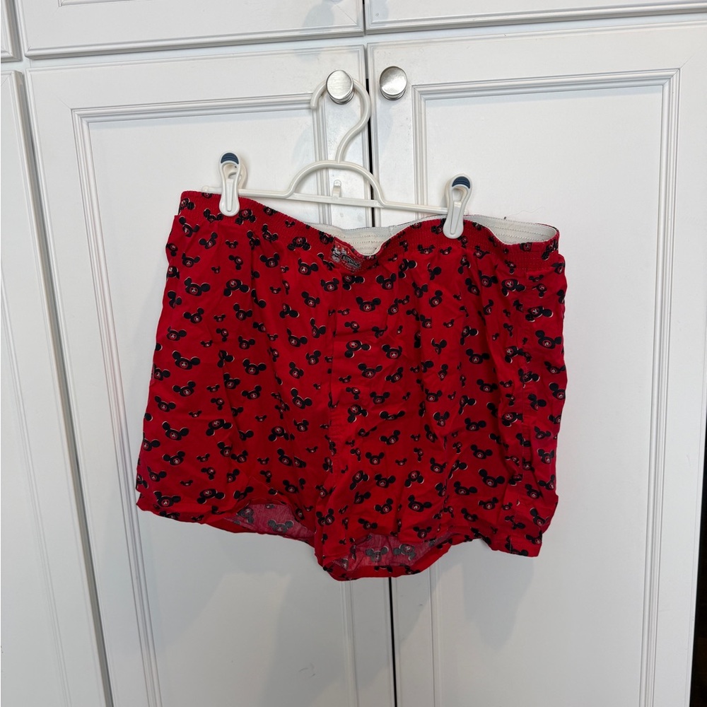 Red Mickey Hat Patterned Boxer Shorts size XL